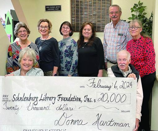 Schulenburg Library Foundation receives donation
